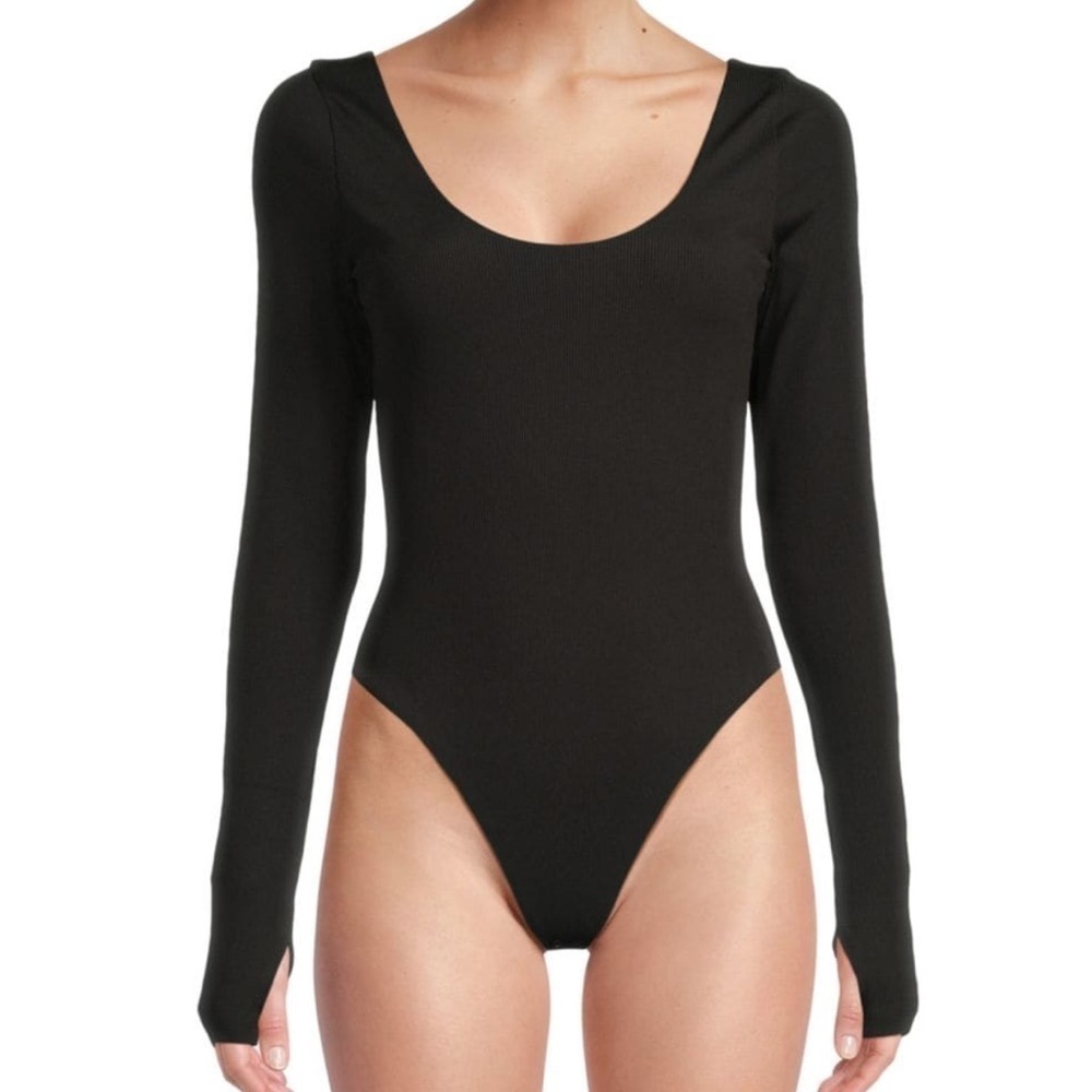 Alice + Olivia Rhys Ribbed Ballet Bodysuit